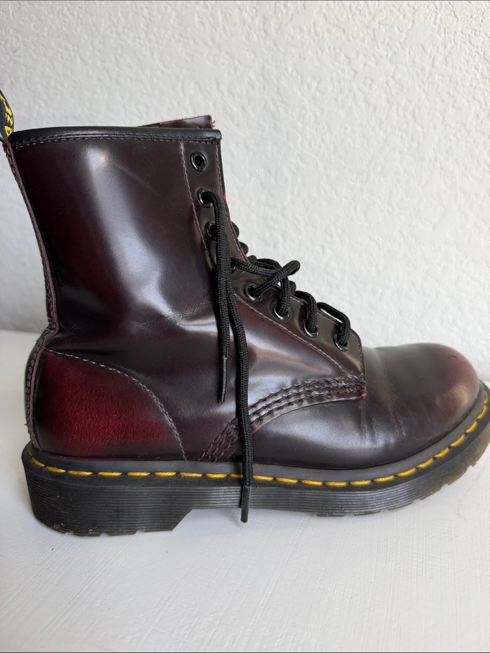 Dr. Martens 8-Eye Leather Boots - Burgundy